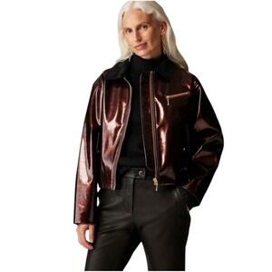 J Crew Collection NWT Lacquered Jacket with Cord Collar XS Style CD102